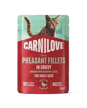 CARNILOVE Fileti u umaku, bogato fazanom, s listovima maline, 85g