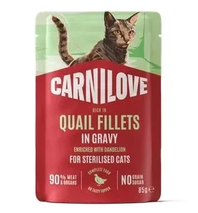 CARNILOVE Fileti u umaku, bogato prepelicom, s maslačkom, sterilizirane, 85g