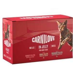CARNILOVE Fileti u želeu, 4xPuretina, 4xPrepelica, 4xFazan, 12x85g