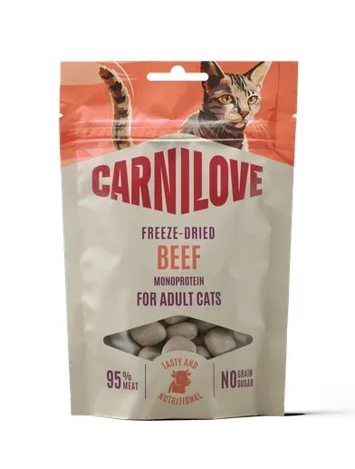 CARNILOVE Freeze dried, govedina, poslastica za mačke, 40g