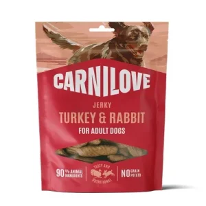 CARNILOVE Jerky, puretina i kunićevina, poslastica za pse 100g