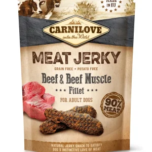CARNILOVE Meat Jerky, goveđi mišić, mesni fileti bez žitarica, 100g