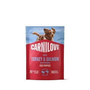 CARNILOVE Pašteta PUPPY Puretina i losos s borovnicom, za štence 300g