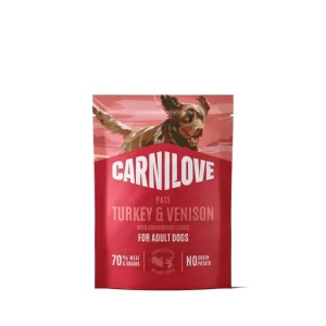CARNILOVE Pašteta za pse, puretina i divljač s lišćem jagode, 300g