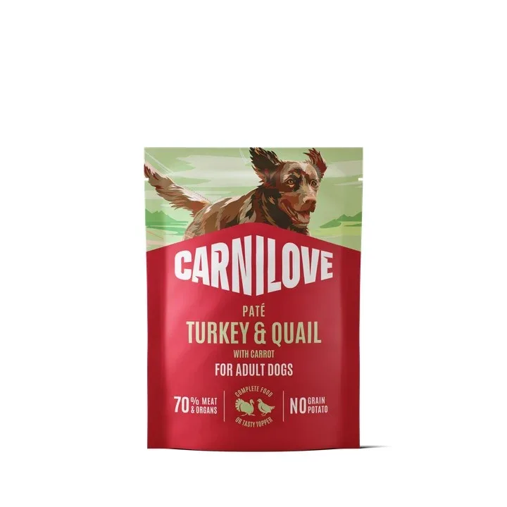 CARNILOVE Pašteta za pse, puretina i prepelica s mrkvom, 300g