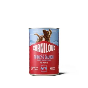 CARNILOVE PUPPY Mesna pašteta za štence, puretina s lososom, 400g