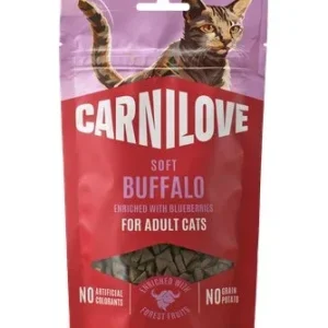 CARNILOVE Soft, bivol obogaćen s borovnicom, mekana poslastica za mačke, 50g