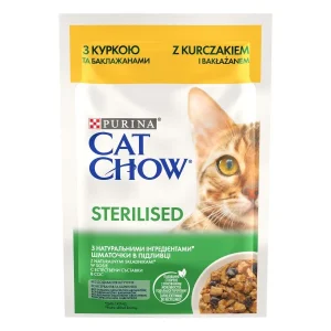 CAT CHOW Sterilised, s piletinom i patlidžanom u umaku, 85g