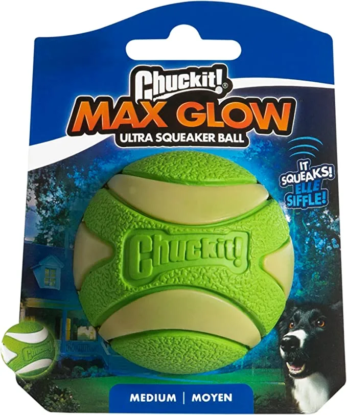 Chuckit! Max Glow Ultra Squeaker loptica M