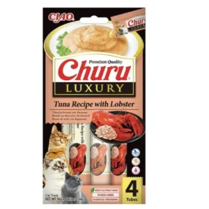 CHURU Luxury, krema, tunjevina s jastogom, poslastica za mačke, 4x14g