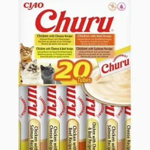 CHURU Puree, krema, piletina govedina, multipack, poslastica za mačke, 20x14g