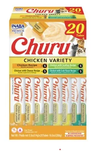 CHURU Puree, krema, piletina mix, multipack, poslastica za mačke, 20x14g