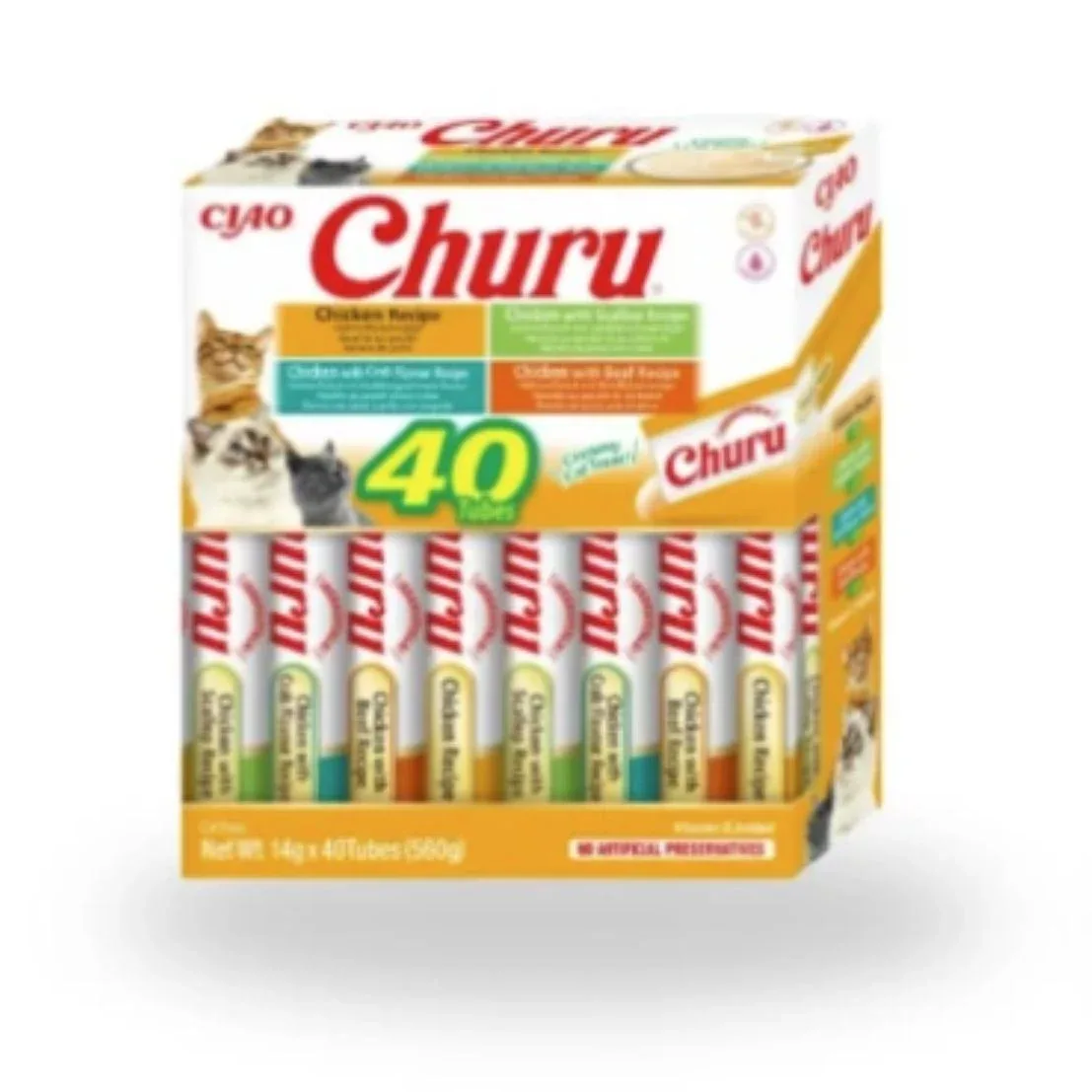 CHURU Puree, krema, piletina mix, multipack, poslastica za mačke, 40x14g