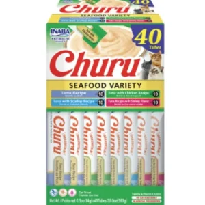 CHURU Puree, krema, tunjevina mix, multipack, poslastica za mačke, 40x14g