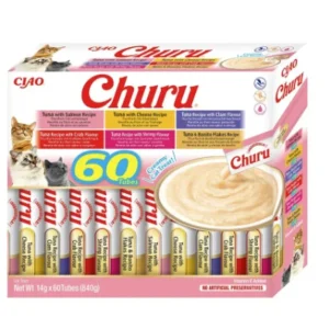 CHURU Puree, krema, tunjevina mix, multipack, poslastica za mačke, 60x14g