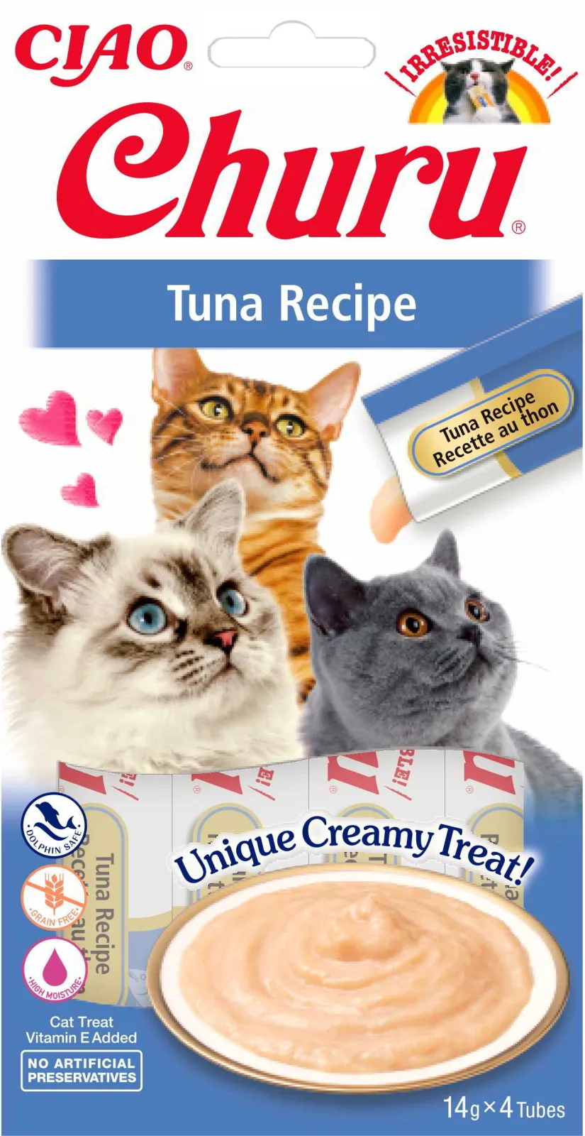 CHURU Puree, tunjevina, 4x 14g, kremasta poslastica za mačke