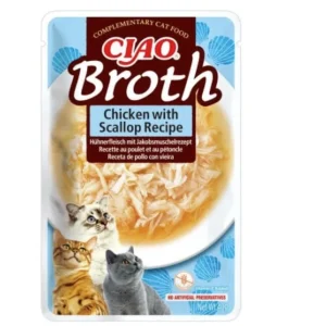 CIAO Broth, Juha piletina s aromom Jakobove kapice, 40g