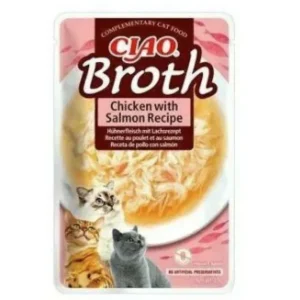 CIAO Broth, Juha piletina s aromom lososa, 40g