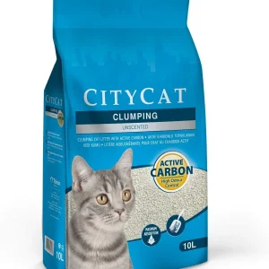 CITYCAT Active Carbon, grudajući mineralni pijesak za mačke, bezmirisni, 10l
