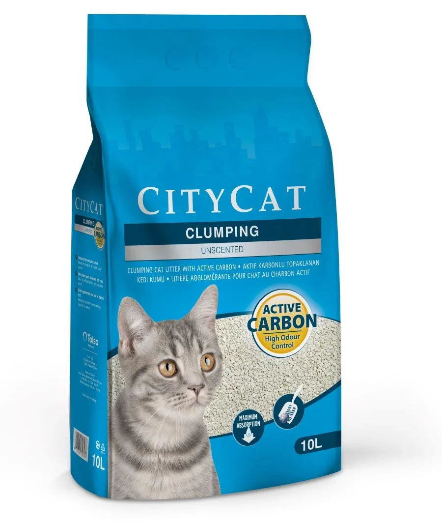 CITYCAT Active Carbon, grudajući mineralni pijesak za mačke, bezmirisni, 10l