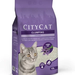 CITYCAT Lavander, grudajući mineralni pijesak za mačke, mirisni, 10l