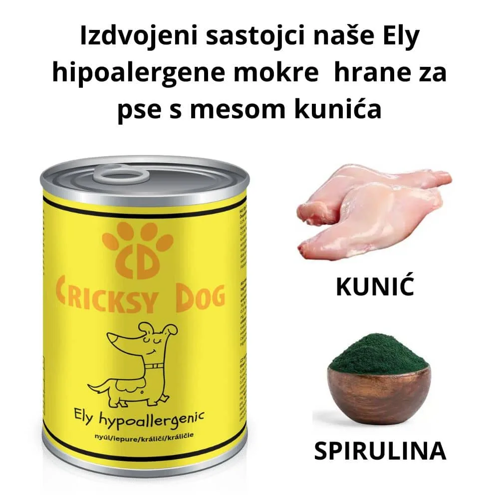 Ely Hipoalergena mokra hrana za pse s mesom kunića – 410 g - Image 2