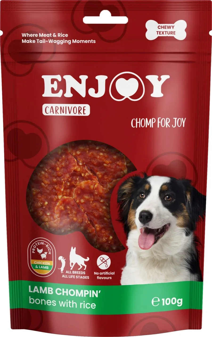 ENJOY Carnivore Chompin' Bones, janjetina s rižom, žvakalica za pse - Image 2
