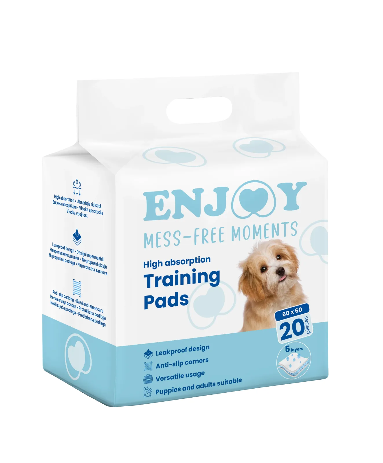 ENJOY Puppy Pads, upijajuće higijenske prostirke, 60x60, 20kom