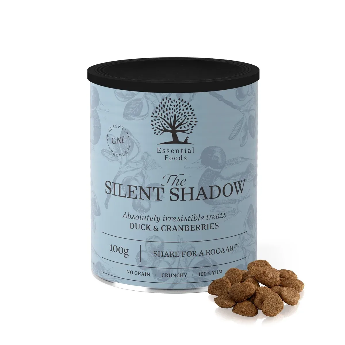 ESSENTIAL Silent Shadow, pačetina s brusnicama, poslastica za mačke, 100g