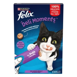 FELIX Deli Moments, s pačetinom, kremasta poslastica za mačke 4x10g