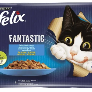 FELIX Fantastic, s lososom u želeu i morskim listom, 4x85g