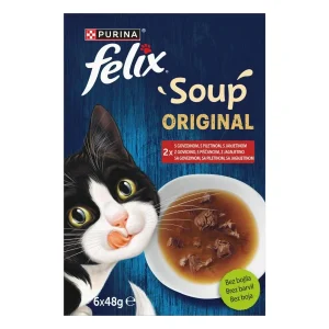 FELIX Juha za mačke Multipack, s govedinom/piletinom/janjetinom, 6x48g