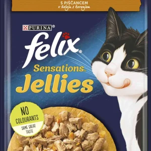 FELIX Sensations Jellies, s piletinom u želeu, s mrkvom, 85g