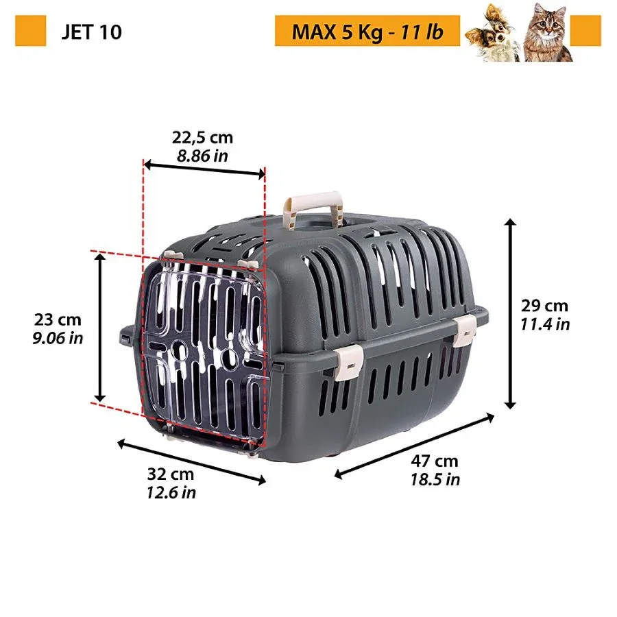 FERPLAST Transporter Carrier Jet 10, 32x47xh29 cm, siva - Image 2