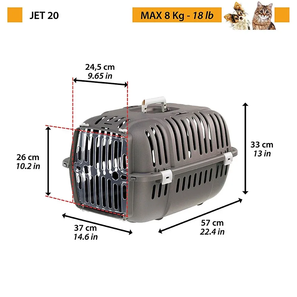 FERPLAST Transporter Carrier Jet 20, 37x57xh33 cm, siva - Image 2