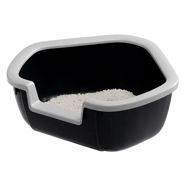 FERPLAST WC za mačke Dama, otvoreni, kutni, reciklirana plastika, 57,5x51,5x22cm - Image 2