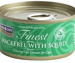 FISH4CATS Konzerva Skuša s lignjama 70g