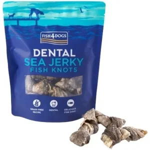FISH4DOGS Dental Sea Jerky Knots, dentalna poslastica, koža bijele ribe, 100g