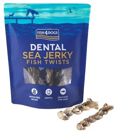 FISH4DOGS Dental Sea Jerky Twists, dentalna poslastica, koža bijele ribe, 100g - Image 2