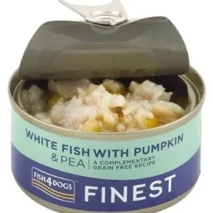 FISH4DOGS Finest, bijela riba s bundevom i graškom, bez žitarica, 85g