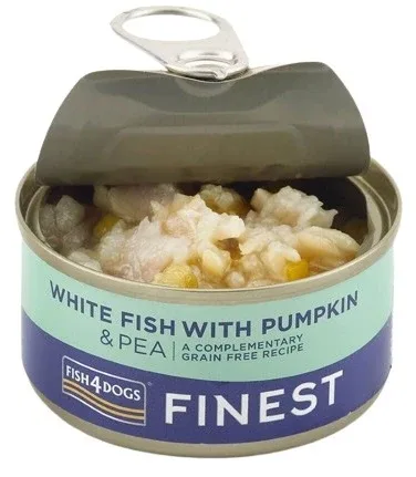 FISH4DOGS Finest, bijela riba s bundevom i graškom, bez žitarica, 85g - Image 2