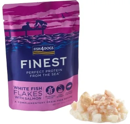FISH4DOGS Finest Flakes, fileti bijele ribe s lososom, bez žitarica, 100g - Image 2