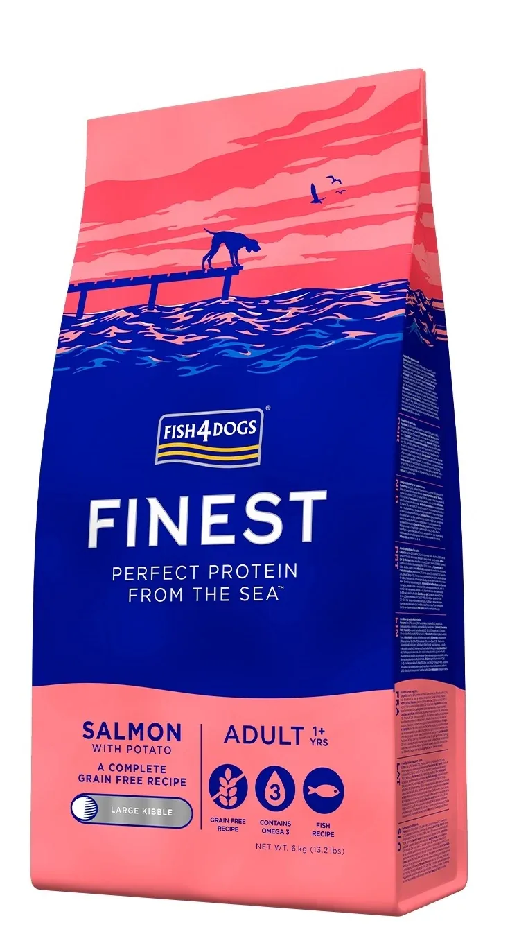 FISH4DOGS Finest Large, losos i krumpir, bez žitarica, 6kg