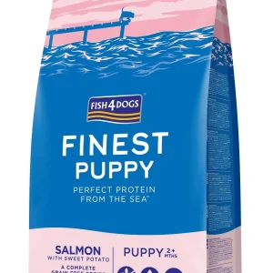 FISH4DOGS Finest PUPPY Small, losos/batat, bez žitarica, mali briketi