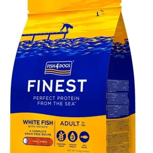 FISH4DOGS Finest Small, bijela riba/krumpir, bez žitarica, mali briketi