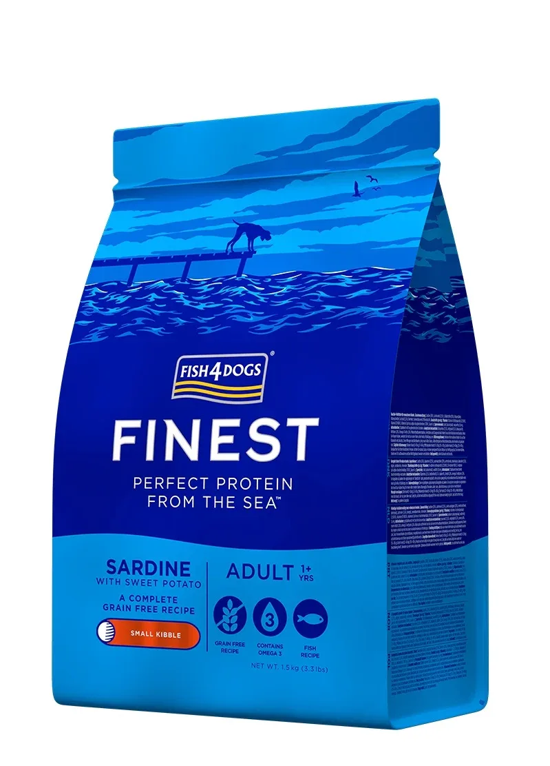 FISH4DOGS Finest Small, sardina i batat, bez žitarica, 1,5kg