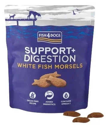 FISH4DOGS SUPPORT+ Digestion, s bijelom ribom, hrskava poslastica za pse, 225g - Image 2