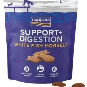 FISH4DOGS SUPPORT+ Digestion, s bijelom ribom, hrskava poslastica za pse, 225g