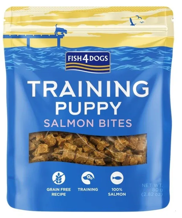FISH4DOGS Training Bites PUPPY, 100% losos, hrskava poslastica za štence, 80g - Image 2
