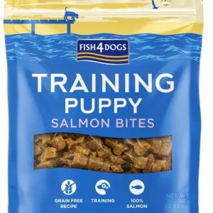 FISH4DOGS Training Bites PUPPY, 100% losos, hrskava poslastica za štence, 80g